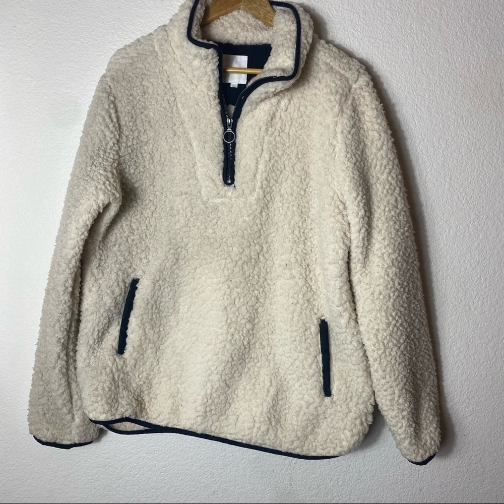 Thread & Supply Fleeced Pullover 1/4 Zip Jacket Size: Large